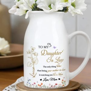 To My Daughter-In-Law, The only thing Better than being your mother-in-law, Personalized Ceramic Flower Vase, Gift for Daughter-In-Laws