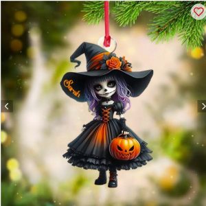 Little Witch - Personalized Witch Custom Shaped Ornament