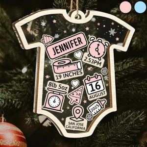 Baby First Christmas - Personalized 2-Layered Mix Ornament
