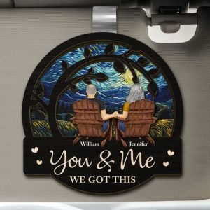 Couple You & Me We Got This - Personalized Custom Shaped Car Visor Clip