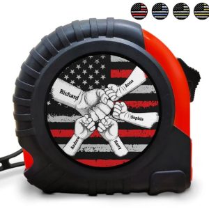 Stars And Stripes, Fist Bump - Birthday, Loving Gift For Dad, Father, Grandfather, Grandpa - Personalized Tape Measure