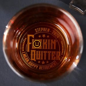 Quitter I Mean Happy Retirement - Personalized Engraved Whiskey Glass