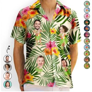 Custom Photo Hula Dancing - Personalized Hawaiian Shirt