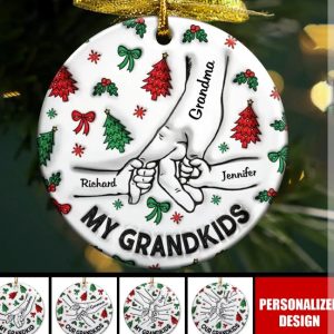 2024 New Release Christmas My Grandkids Our Grandkids-Personalized Circle Ceramic Ornament