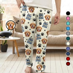 Custom Photo Best Dog Dad Dog Mom - Personalized Pajama Pants