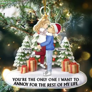 Couple Side View I Want To Annoy For The Rest Of My Life - Personalized Custom Shaped Acrylic Ornament