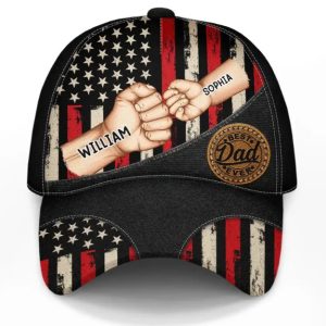 Best Dad Grandpa Ever Fist Bump - Personalized Classic Cap