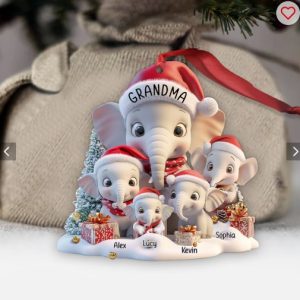 Any Title Cute Elephant Ornament - Personalized Elephant Ornament