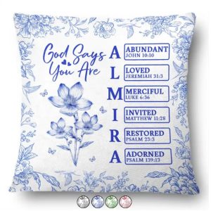 God Says I Am Toile De Jouy Flower - Personalized Pillow