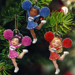 3D Effect Cheerleader - Personalized Custom Shaped Acrylic Ornament