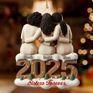 Sisters And Besties Forever - Personalized 1-Layer Acrylic Ornament