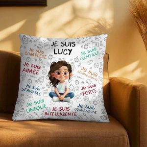 Affirmations Of Self Love And Positivity Pillow, Personalized Custom Pillow, Gift For Daughters